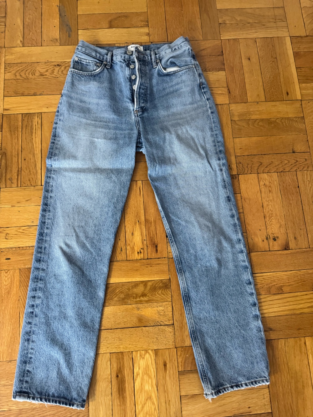 Agolde Light Wash Straight-Leg Jeans